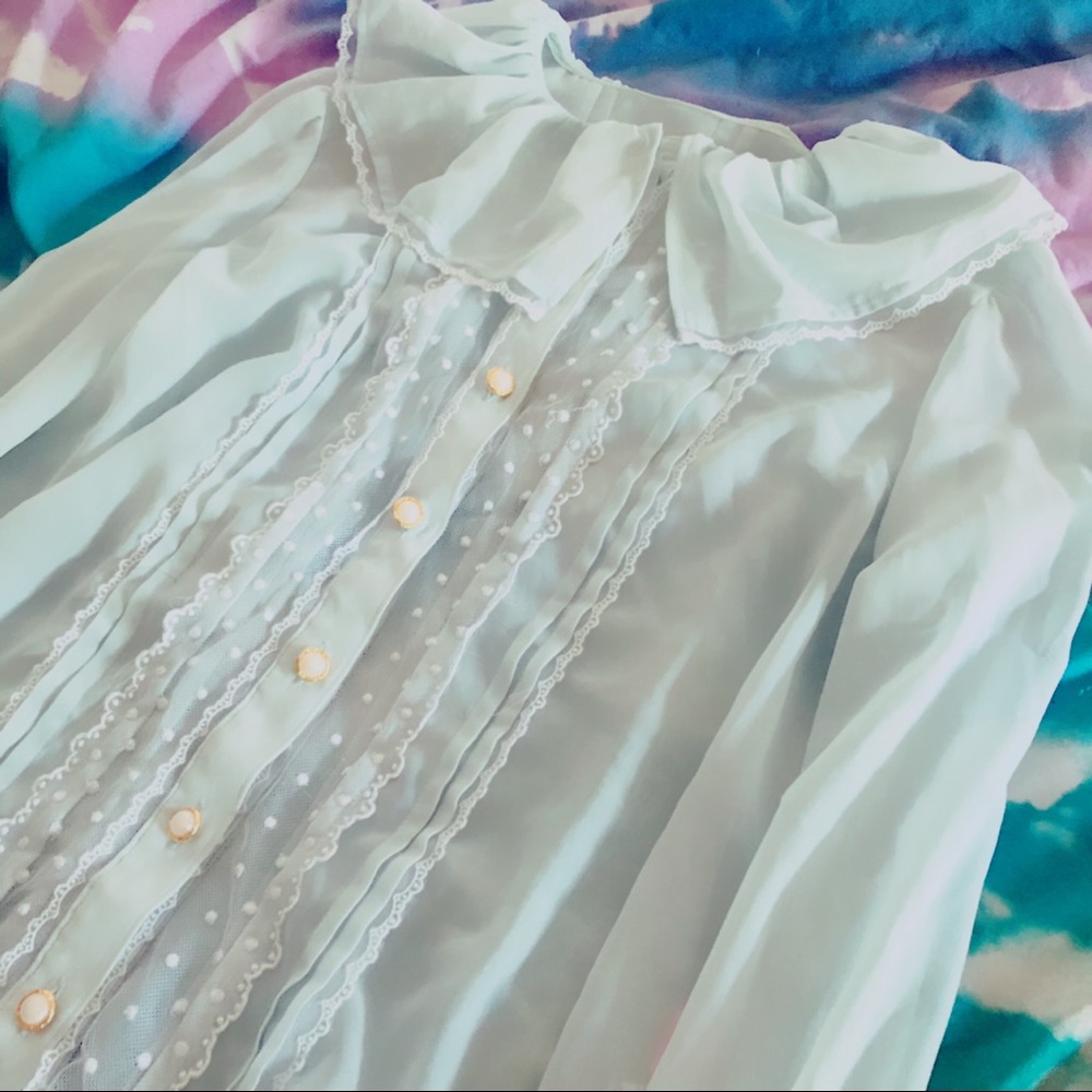 Angelic Pretty Lolita Chiffon Blouse in Sax